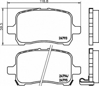 HELLA PAGID 8db355014661 -  Комплект тормозных колодок, дисковый тормоз